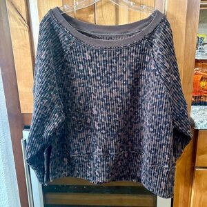 American Eagle Outfitters Big Hug Chunky Knit Sweater in Brown and Cream